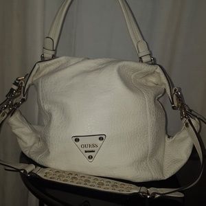 White faux leather Guess Handbag